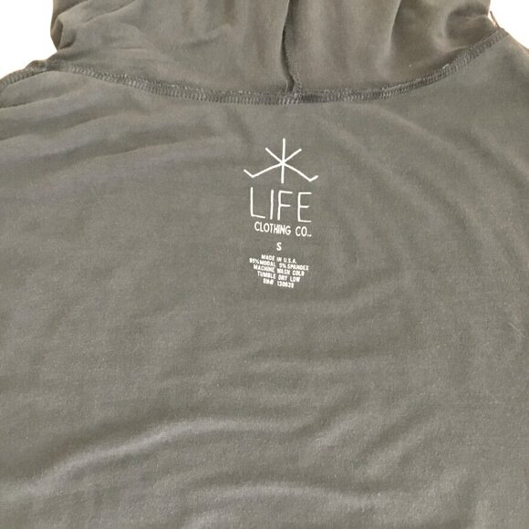 LIFE CLOTHING CO Women Hooded Graphic Tee Warrior Not Worrier Eye Modal Top S - Picture 7 of 8